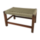 Stool or bench in wood and rope braided Bohemian style