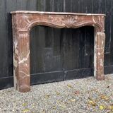 Fireplace Louis XV In Marble Of Rances XVIIIth Century