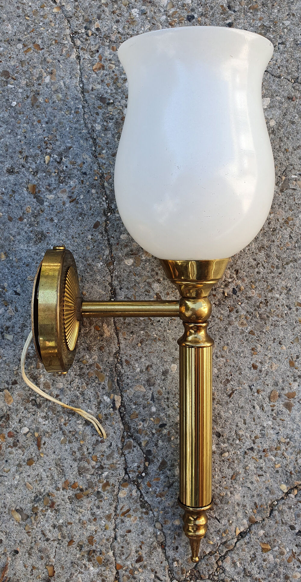 Pair neo classic golden brass sconces 50s