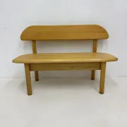 Banc en bois massif vintage danois Ansager Mobler, années 1970