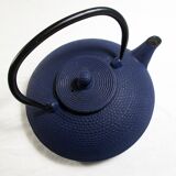 Japanese teapot in blue cast iron