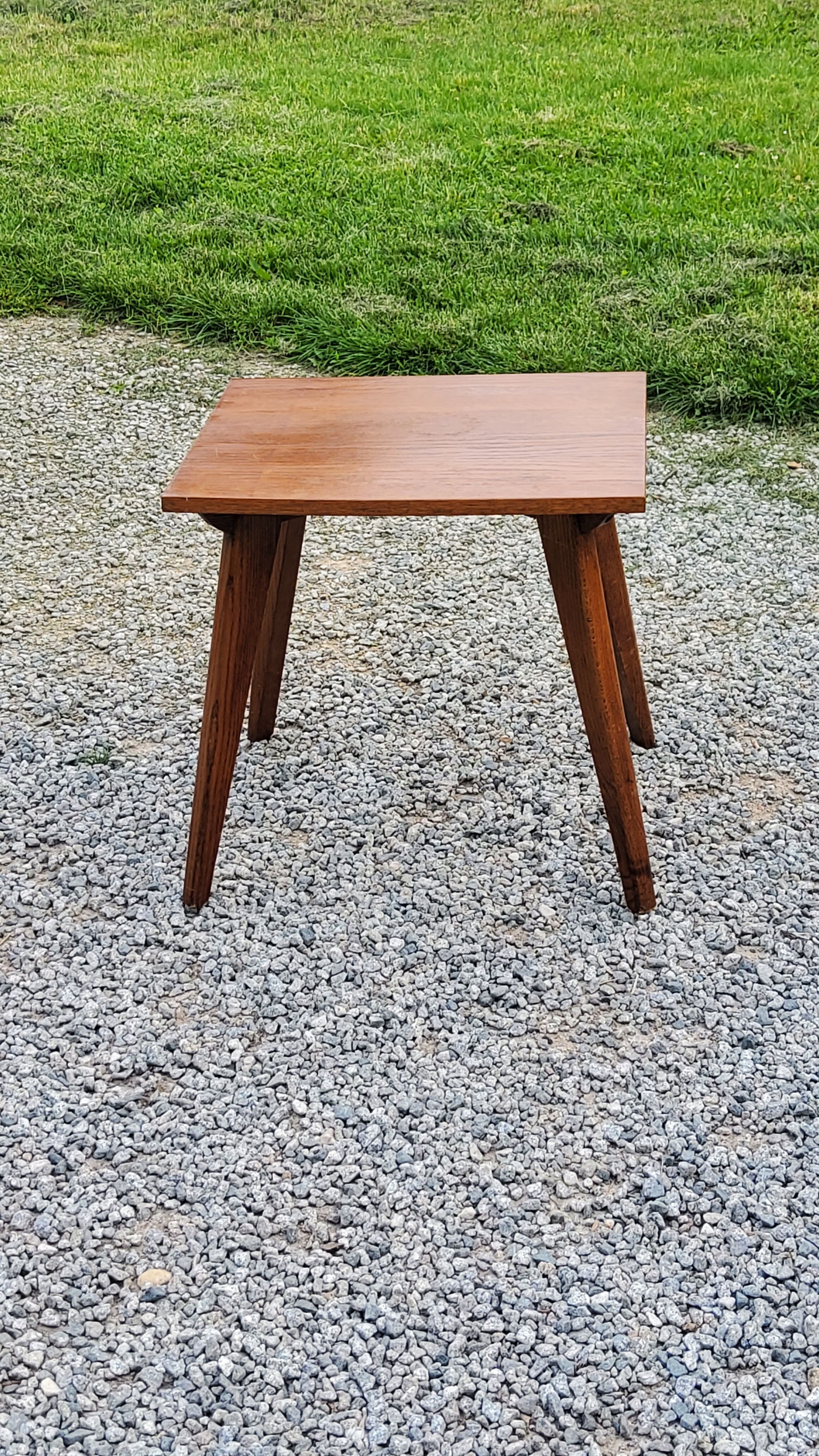 Vintage oak coffee table from the 50s feet compass