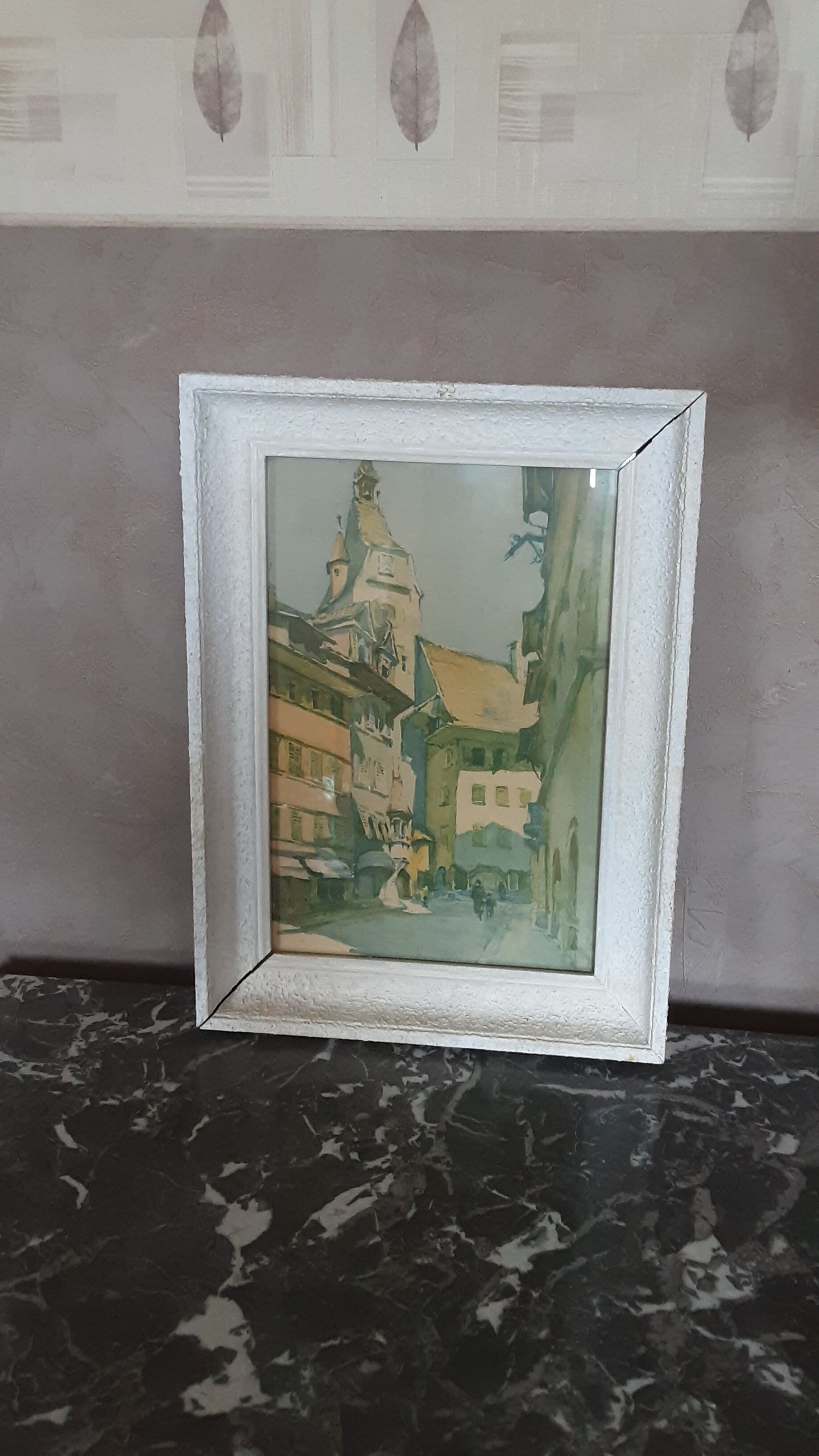 Tableau ancien sous verre - gravure - année 40/50