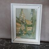 Tableau ancien sous verre - gravure - année 40/50