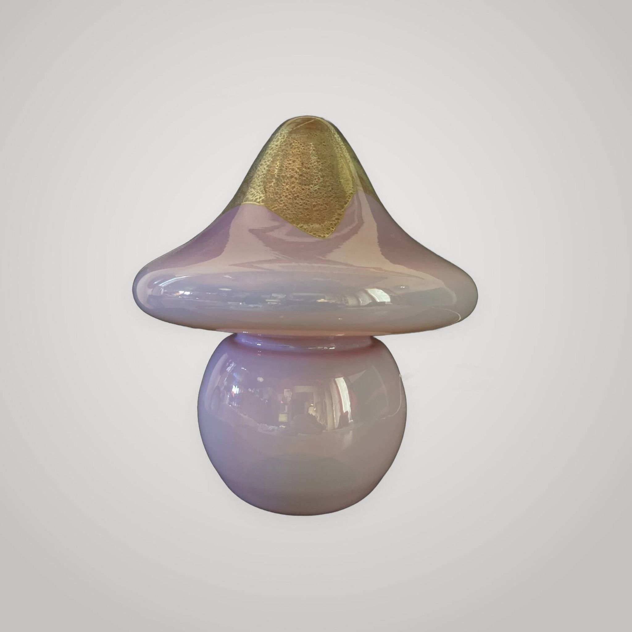 Mushroom table lamp in glass Signed Murano Vetri Italy 70's mushroom l