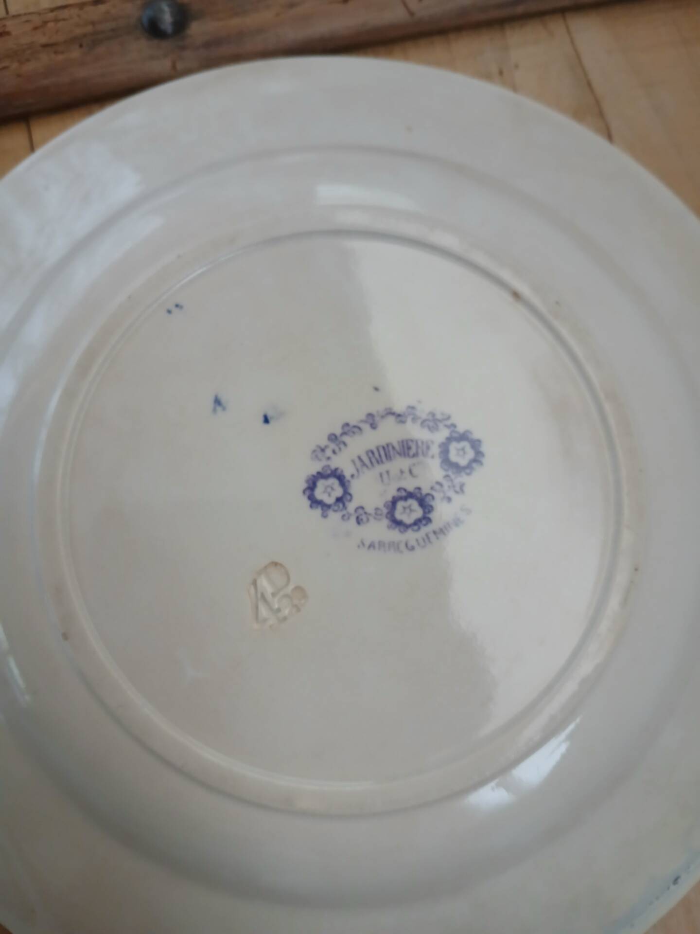 3 antique flat plates in ironstone