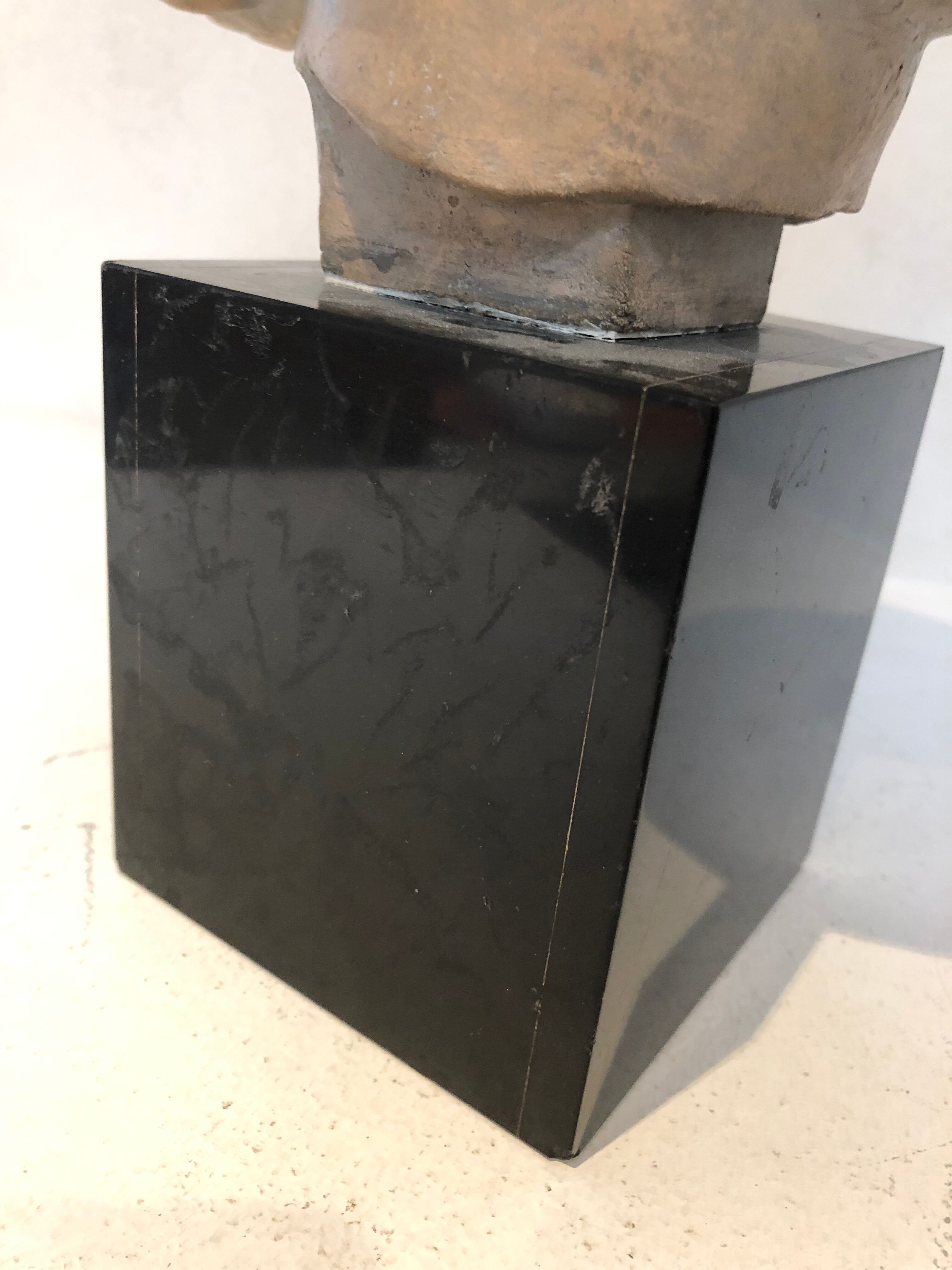 Bust Greek goddess marble base 1970