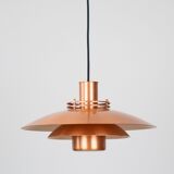 Lampe suspendue en cuivre vintage danoise par Form light, années 1980.
