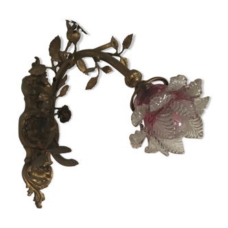 Gold and floral wall light