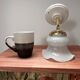 Vintage glass and ceramic tilting wall light