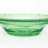 Glass green salad bowl