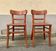 Pair of wooden bistro chairs with orange patina, 1950s