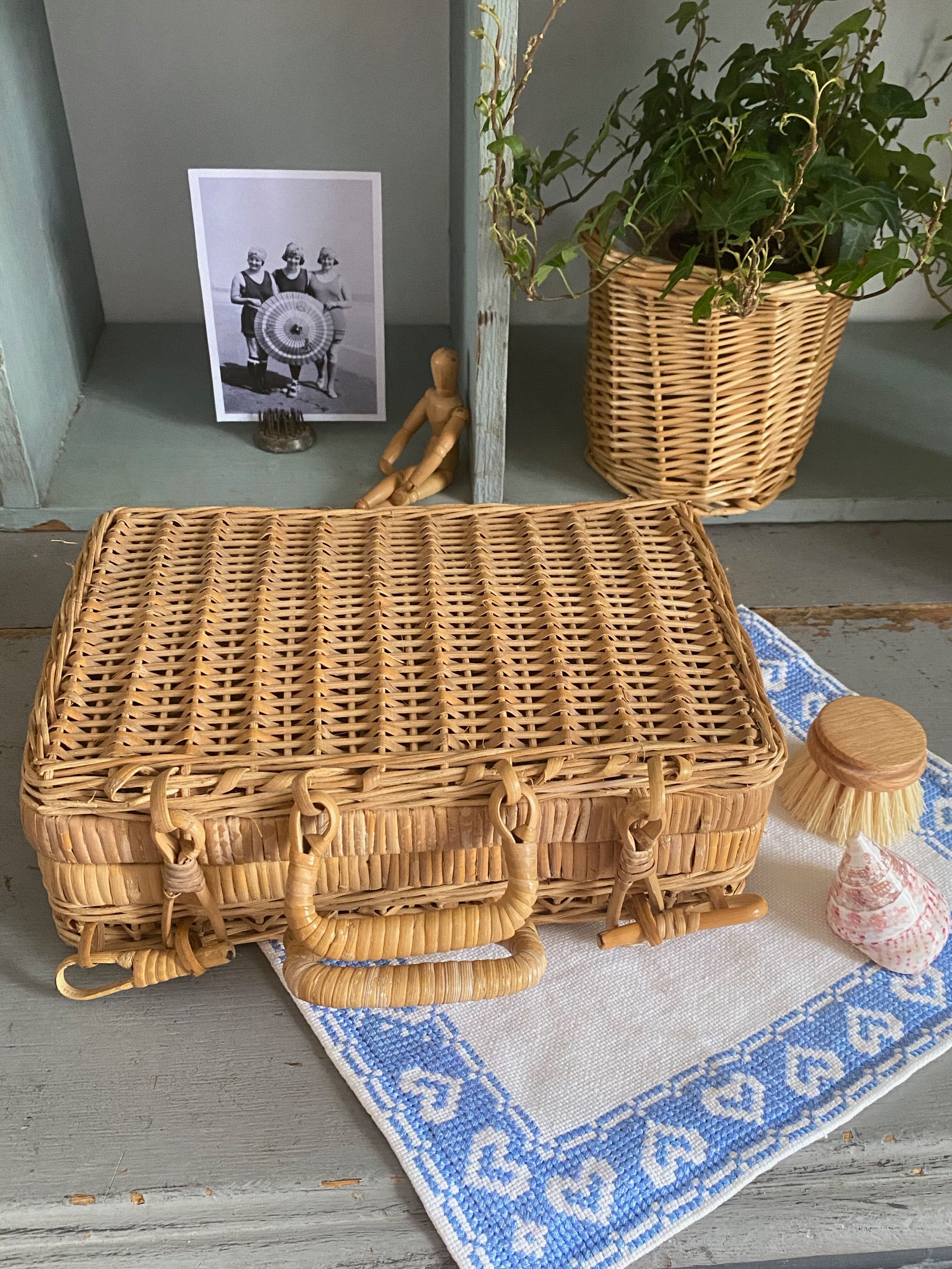 Small rattan suitcase