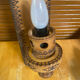 Pair of Vintage Pyrographed Wood Torch Wall Lights Mountain Style #
