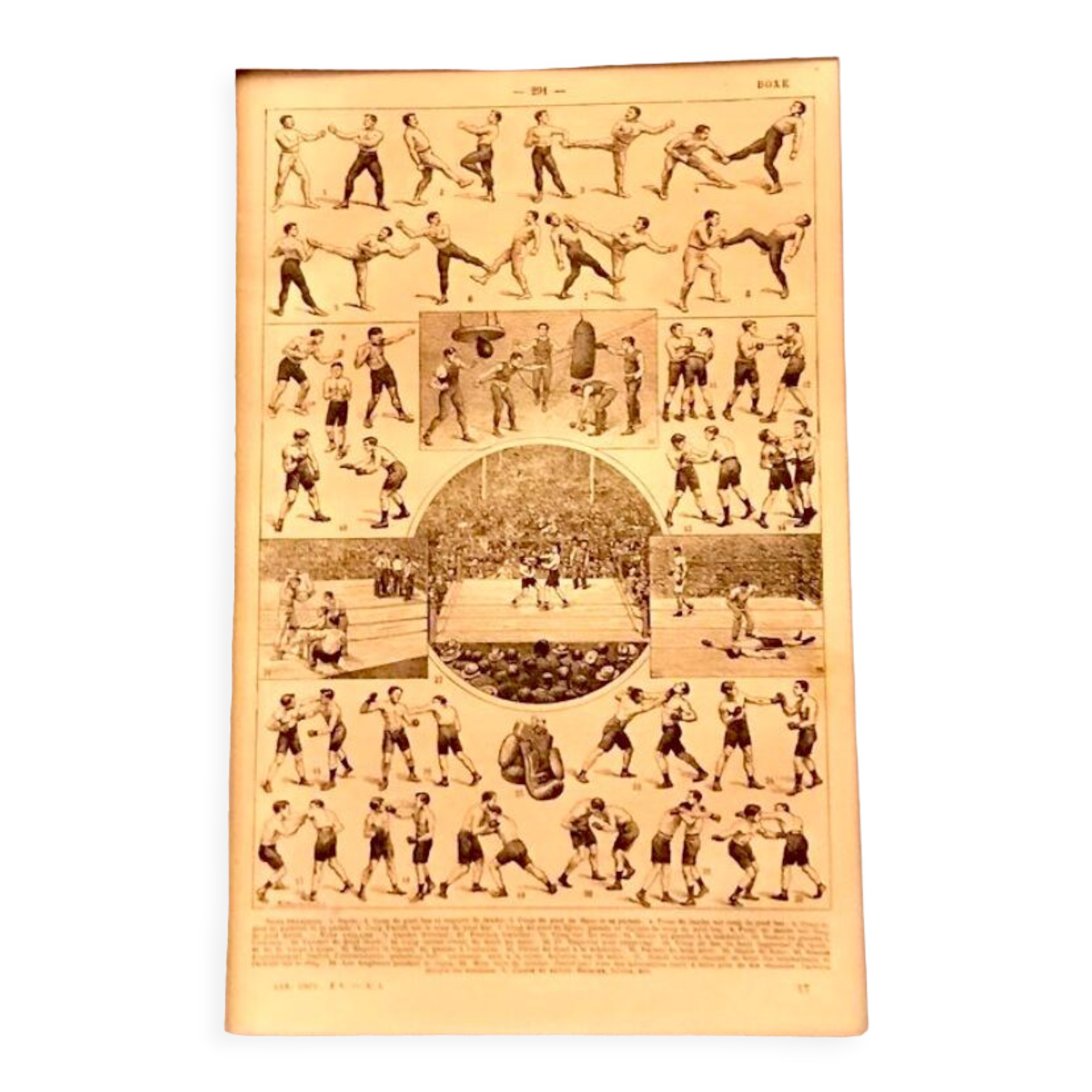 Vintage board from 1922 on boxing