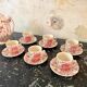 Lot de 6 tasses à café et sous-tasses Johnson Bros Rose Chintz