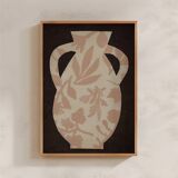 Painting on paper 30x40cm vase painting H822 signed Eawy
