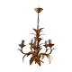 Chandelier gilded metal leaves by Hans Kogl, 1970's