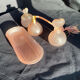 Set of vintage glass pink perfume bathroom jars