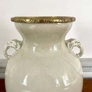 Vase and lamp foot in Chinese porcelain enamelled white cracked ivory - Qing - China XIXth