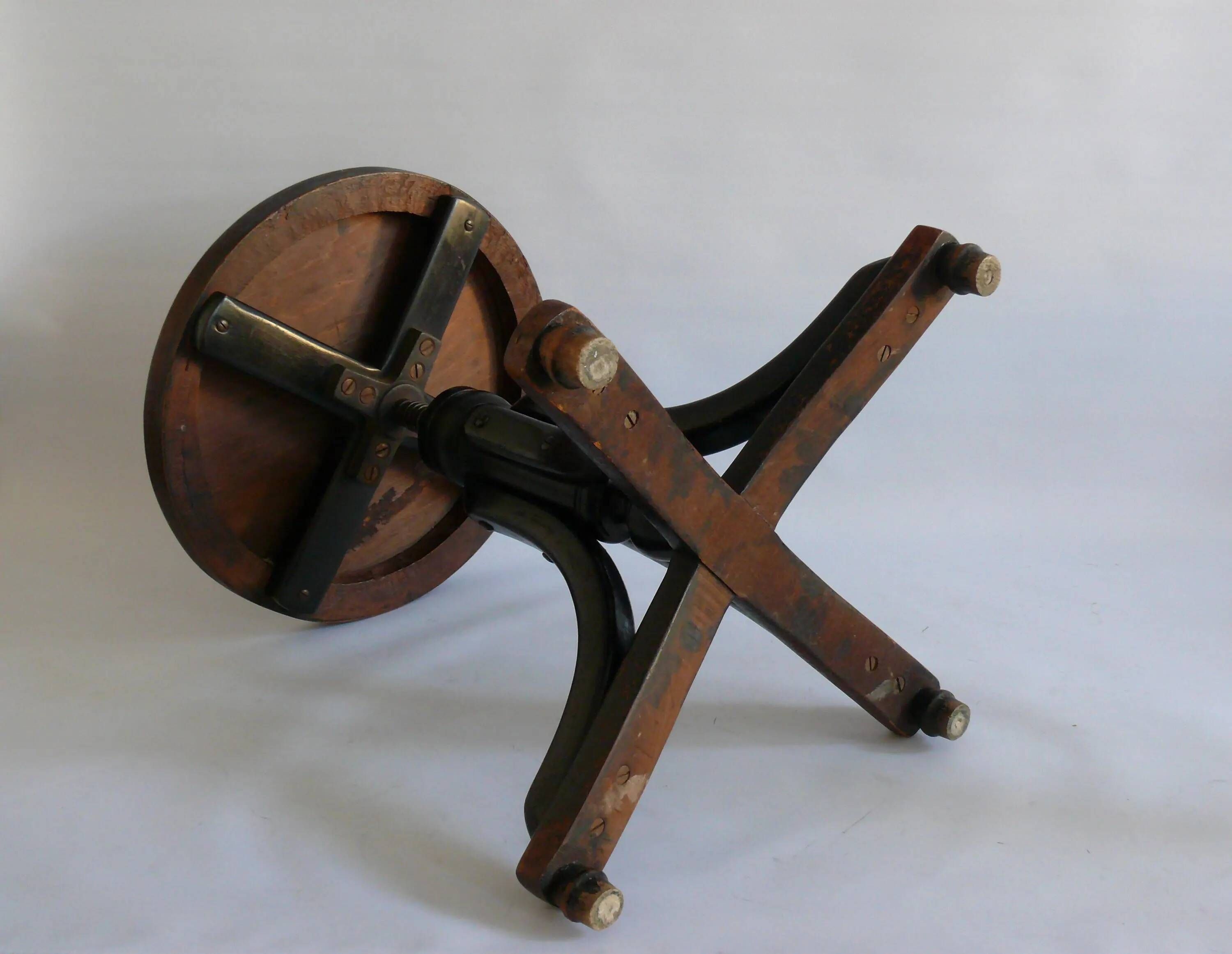 Piano stool / swivel stool, J. & J. Kohn company, antique bentwood stool, circa 1900