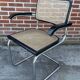 Set of 4 chairs model B64 Cesca with armrests in Black and Chrome