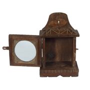 Wall showcase small old clock box patina of origin india 18x11x25cm