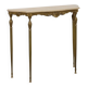 Console de style Louis XVI avec piètement en cuivre et plateau en travertin, Italie