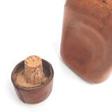 Vintage whisky decanter bottle glass and leather Havana color