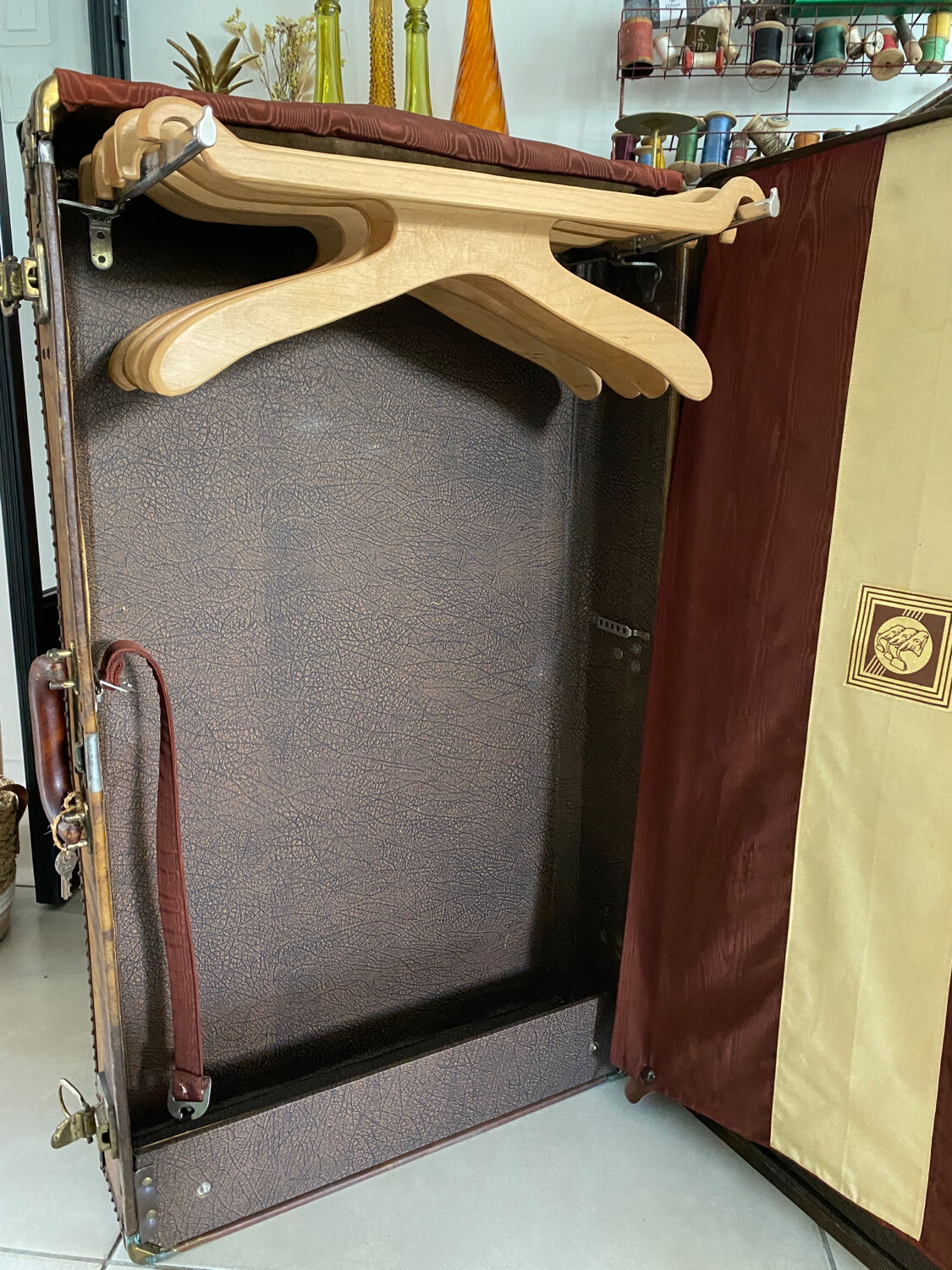 Old vintage cabin trunk