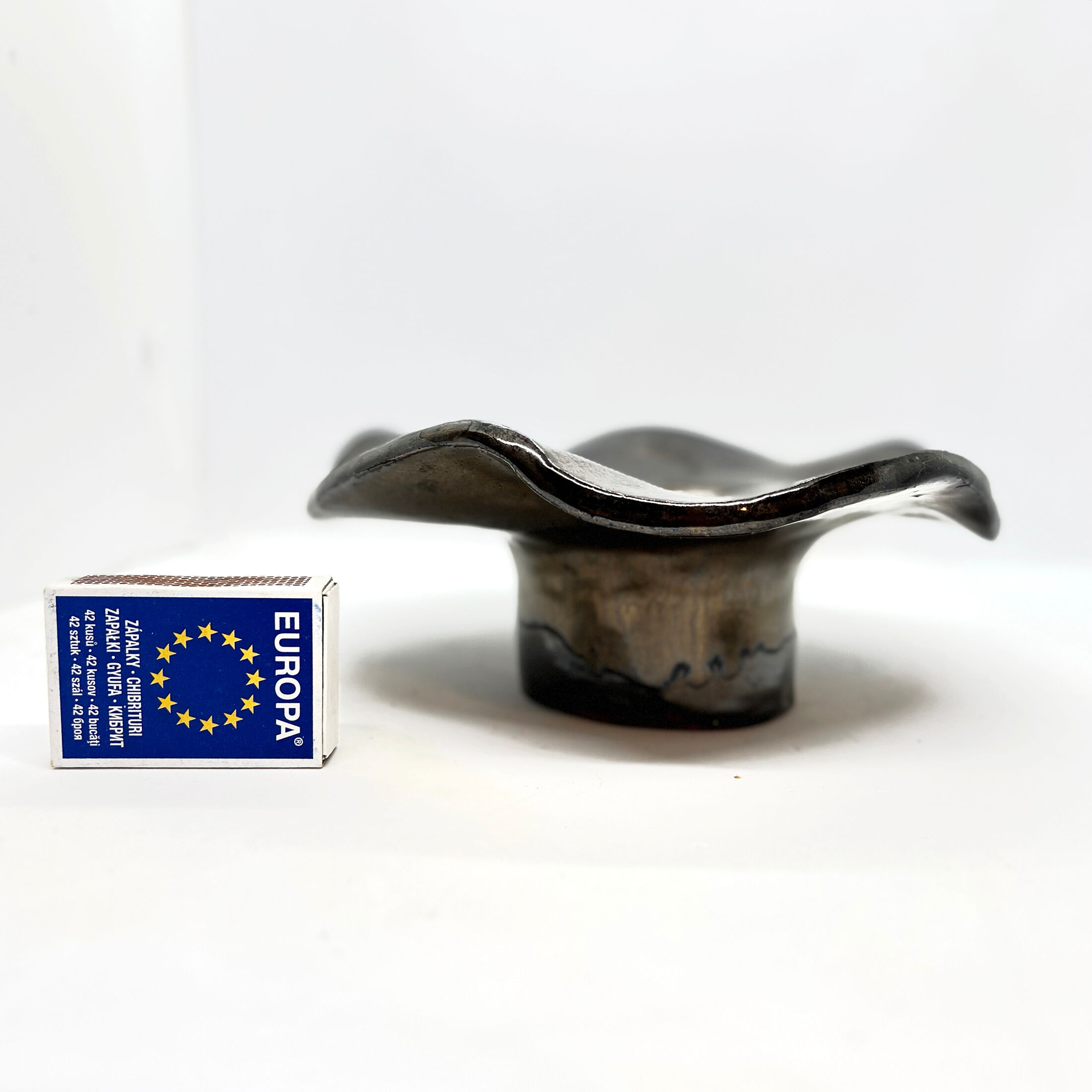 Ceramic, hand-formed candlestick, Czech Republic, 1992.