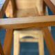 Trio of vintage pine wood bar stools