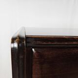 Art Decò chest of drawers in mahogany with burgundy glass
