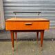 Vintage 1950s varnished glass shelf bedside table.