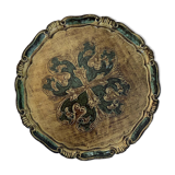 Round wooden Florentine platter