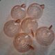 Set of 6 pink glass cups in very good condition.