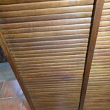 Antique double curtain oak cabinet