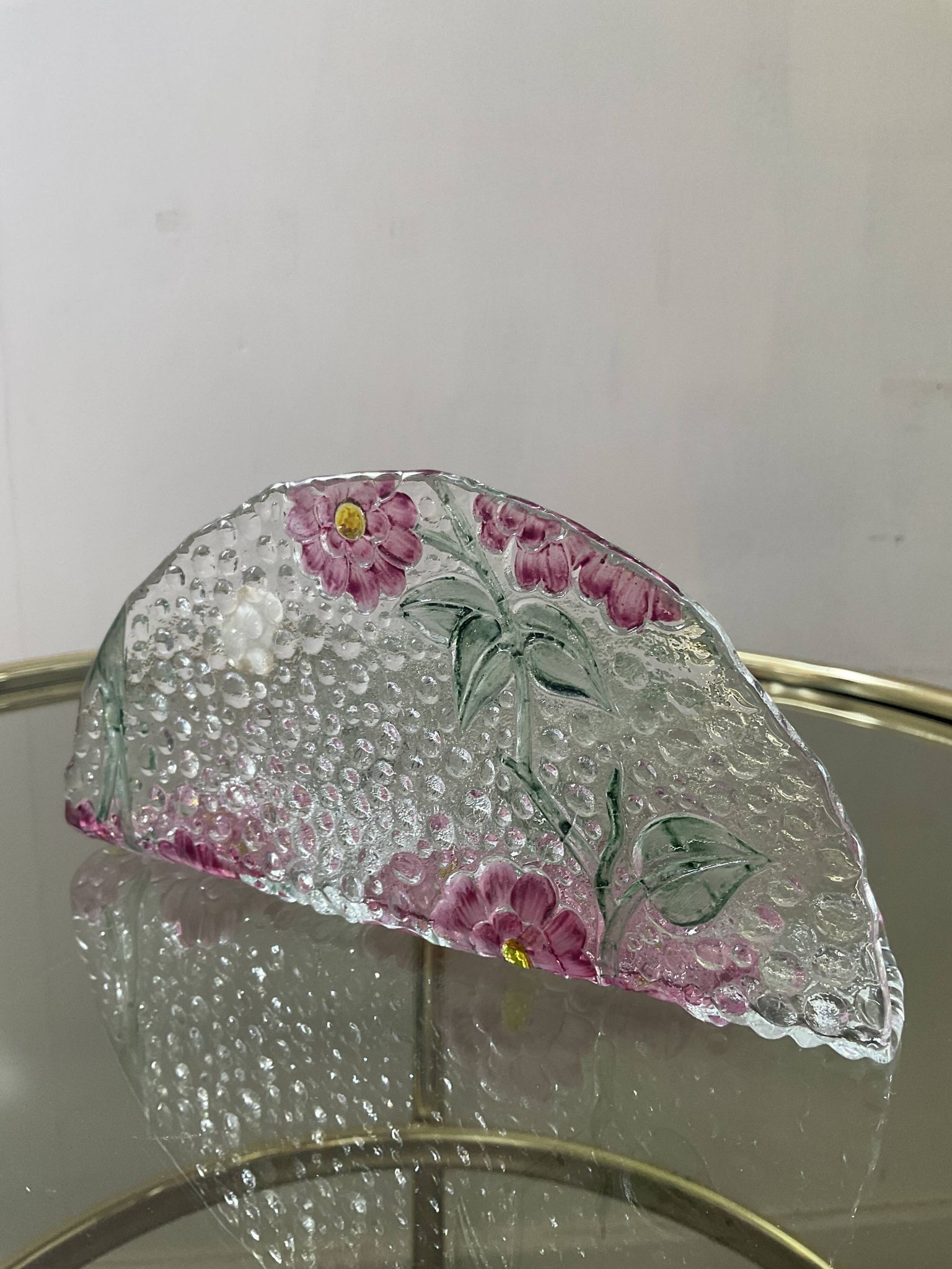Vintage bohemian crystal mail holder Czechoslovakia
