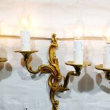 Bronze wall light triplet