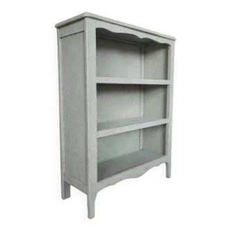 Bibus library, old, in bluish grey beech, low profile.