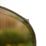 Art nouveau bronze mirror, art deco mirror, oval mirror, beveled mirror, wall decoration, mirror