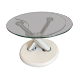 Vintage glass and chrome coffee table