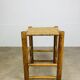 Vintage wooden and rope stool, 1960s