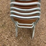 Lot of 6 sky blue Tolix chairs