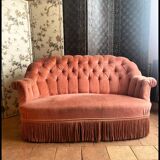 Pink velvet toad sofa