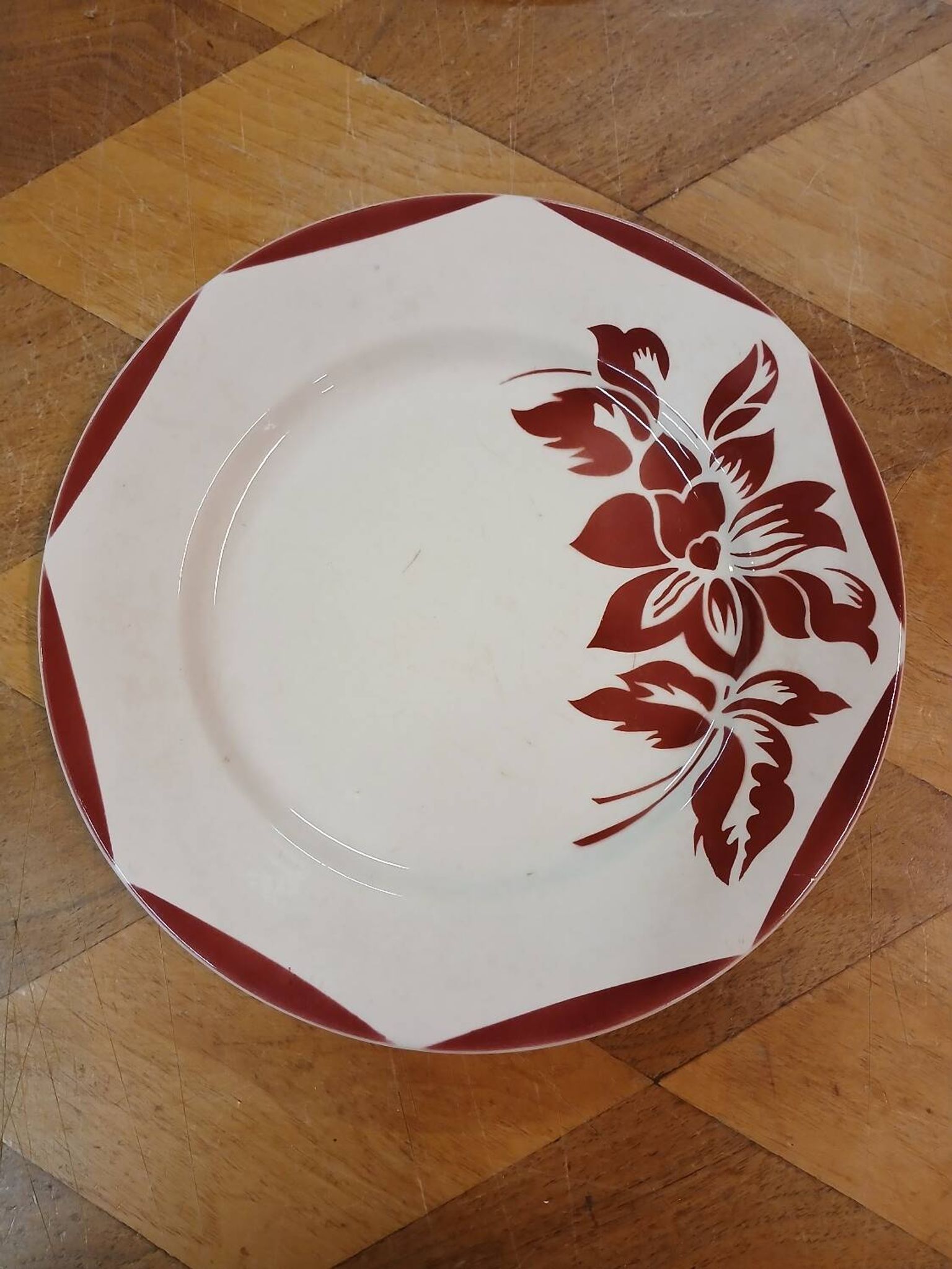 6 antique soup plates from Digoin and Sarreguemines