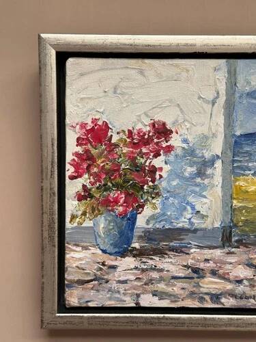 Mid Century Oil on Canvas “Sommardag” by Egon Lennart, Vintage & Framed 24×24cm