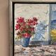 Mid Century Oil on Canvas “Sommardag” by Egon Lennart, Vintage & Framed 24×24cm