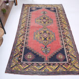 4x7 Tapis Vintage Rose Contemporain Ancien