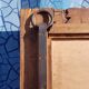 Old Burmese teak mirror with copper fittings